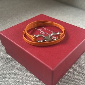 Salvatore Ferragamo orange leather wrap bracelet NWT
